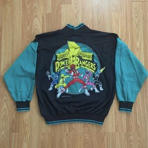 Vintage Mighty Morphin Power Rangers Children’s Sweater Jacket Snap Front 1994